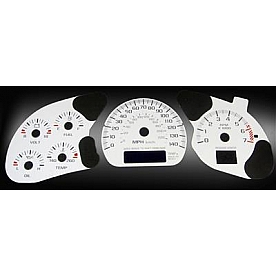 US Speedo Gauge Face Overlay - White Daytime Color/ Black Letter Color - MON040