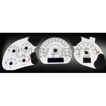 US Speedo Gauge Face Overlay - White Daytime Color/ Black Letter Color - MON040
