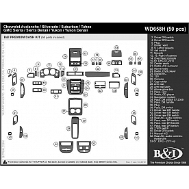 B & I Fender Dash Panel Trim WD658HDET