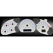 US Speedo Gauge Face Overlay - Silver Daytime Color/ Black Letter Color - MON042