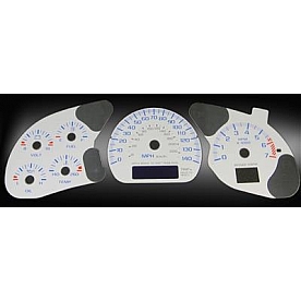 US Speedo Gauge Face Overlay - Silver Daytime Color/ Black Letter Color - MON042