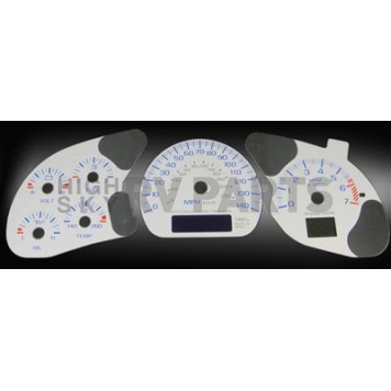 US Speedo Gauge Face Overlay - Silver Daytime Color/ Black Letter Color - MON042