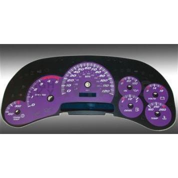 US Speedo Gauge Face Overlay - Purple Daytime Color/ White Letter Color - SS1200547D