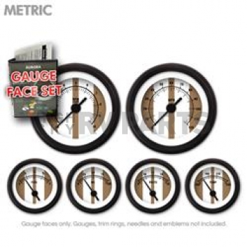 Aurora Instuments Gauge Face Overlay - Fiber Brown Daytime Color/ Black Letter Color - 8470