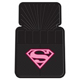 Plasticolor Floor Mat - Universal Fit Rubber Pink Superman Logo Set of 2 - 001292R31