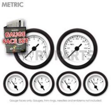 Aurora Instuments Gauge Face Overlay - Fiber White Daytime Color/ Black Letter Color - 8364