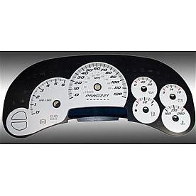 US Speedo Gauge Face Overlay - White Daytime Color/ Black Letter Color - SS1200630