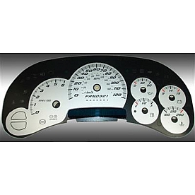 US Speedo Gauge Face Overlay - Silver Daytime Color/ Black Letter Color - SS1200632