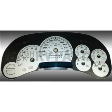 US Speedo Gauge Face Overlay - Silver Daytime Color/ Black Letter Color - SS1200632