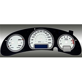 US Speedo Gauge Face Overlay - White Daytime Color/ Black Letter Color - MON050