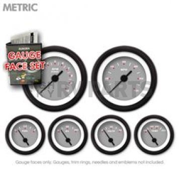 Aurora Instuments Gauge Face Overlay - Fiber Gray Daytime Color/ White Letter Color - 8367