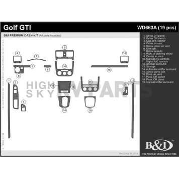 B & I Fender Dash Panel Trim WD663ARBA