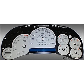 US Speedo Gauge Face Overlay - Silver Daytime Color/ Black Letter Color - SS1200632K