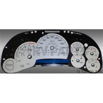 US Speedo Gauge Face Overlay - Silver Daytime Color/ Black Letter Color - SS1200632K