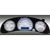 US Speedo Gauge Face Overlay - Silver Daytime Color/ Black Letter Color - MON052