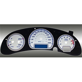 US Speedo Gauge Face Overlay - Silver Daytime Color/ Black Letter Color - MON052