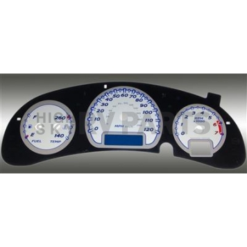 US Speedo Gauge Face Overlay - Silver Daytime Color/ Black Letter Color - MON052
