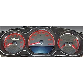 US Speedo Gauge Face Overlay - Silver Daytime Color/ Red Letter Color - SSMON06R