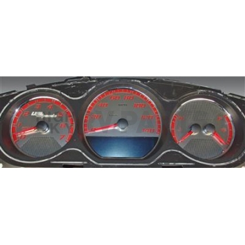 US Speedo Gauge Face Overlay - Silver Daytime Color/ Red Letter Color - SSMON06R