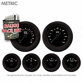 Aurora Instuments Gauge Face Overlay - Fiber Black Daytime Color/ White Letter Color - 8368