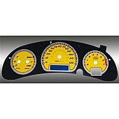US Speedo Gauge Face Overlay - Yellow Daytime Color/ Black Letter Color - MON053