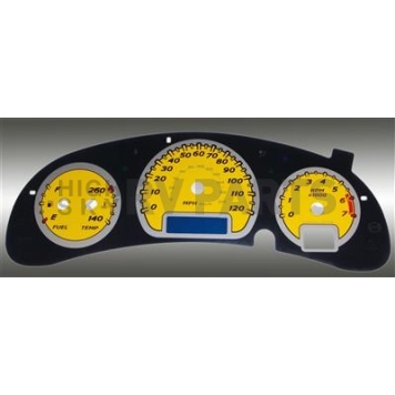 US Speedo Gauge Face Overlay - Yellow Daytime Color/ Black Letter Color - MON053