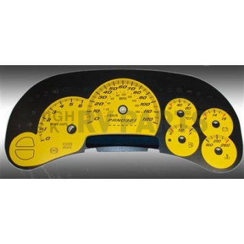 US Speedo Gauge Face Overlay - Yellow Daytime Color/ Black Letter Color - SS1200633