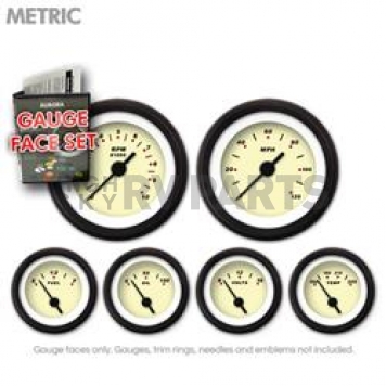 Aurora Instuments Gauge Face Overlay - Fiber Tan Daytime Color/ Black Letter Color - 8369