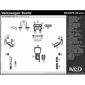 B & I Fender Dash Panel Trim WD1007BSDB