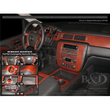 B & I Fender Dash Panel Trim 3D004A3BLA