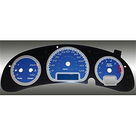 US Speedo Gauge Face Overlay - Blue Daytime Color/ White Letter Color - MON054