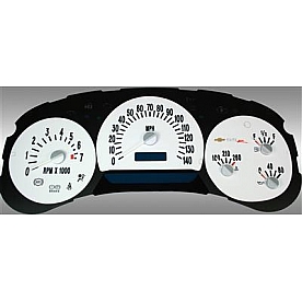 US Speedo Gauge Face Overlay - White Daytime Color/ Black Letter Color - SSR050