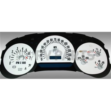 US Speedo Gauge Face Overlay - White Daytime Color/ Black Letter Color - SSR050