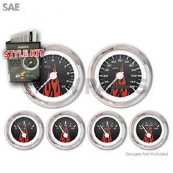 Aurora Instuments Gauge Face Overlay - Carbon Fiber Daytime Color/ White Letter Color - 1846