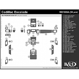 B & I Fender Dash Panel Trim WD1008ASCA