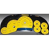 US Speedo Gauge Face Overlay - Yellow Daytime Color/ Black Letter Color - SS1200633K