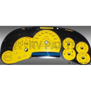 US Speedo Gauge Face Overlay - Yellow Daytime Color/ Black Letter Color - SS1200633K