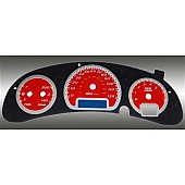 US Speedo Gauge Face Overlay - Red Daytime Color/ White Letter Color - MON055