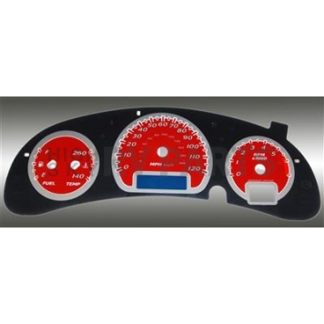 US Speedo Gauge Face Overlay - Red Daytime Color/ White Letter Color - MON055