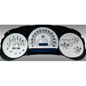US Speedo Gauge Face Overlay - Silver Daytime Color/ Black Letter Color - SSR052