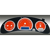 US Speedo Gauge Face Overlay - Orange Daytime Color/ White Letter Color - MON059