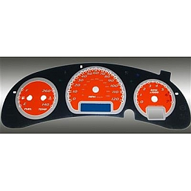 US Speedo Gauge Face Overlay - Orange Daytime Color/ White Letter Color - MON059
