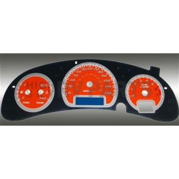 US Speedo Gauge Face Overlay - Orange Daytime Color/ White Letter Color - MON059