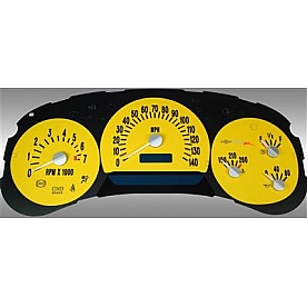 US Speedo Gauge Face Overlay - Yellow Daytime Color/ Black Letter Color - SSR053