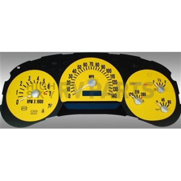 US Speedo Gauge Face Overlay - Yellow Daytime Color/ Black Letter Color - SSR053