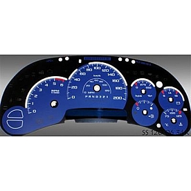 US Speedo Gauge Face Overlay - Blue Daytime Color/ White Letter Color - SS1200634