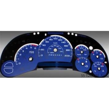 US Speedo Gauge Face Overlay - Blue Daytime Color/ White Letter Color - SS1200634