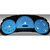 US Speedo Gauge Face Overlay - Blue Daytime Color/ White Letter Color - SSR054