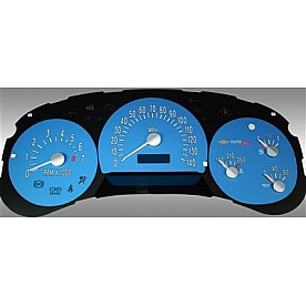 US Speedo Gauge Face Overlay - Blue Daytime Color/ White Letter Color - SSR054