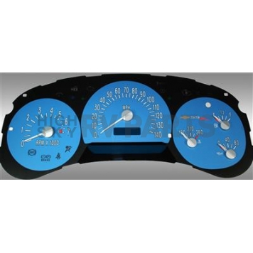US Speedo Gauge Face Overlay - Blue Daytime Color/ White Letter Color - SSR054